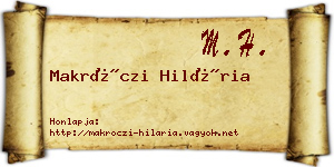 Makróczi Hilária névjegykártya